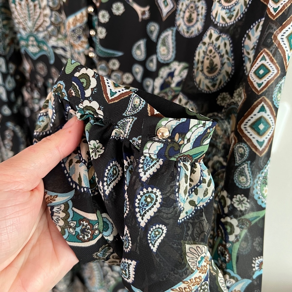 Ces Femme Black and Green Long Sleeve Dress - Picture 6 of 7